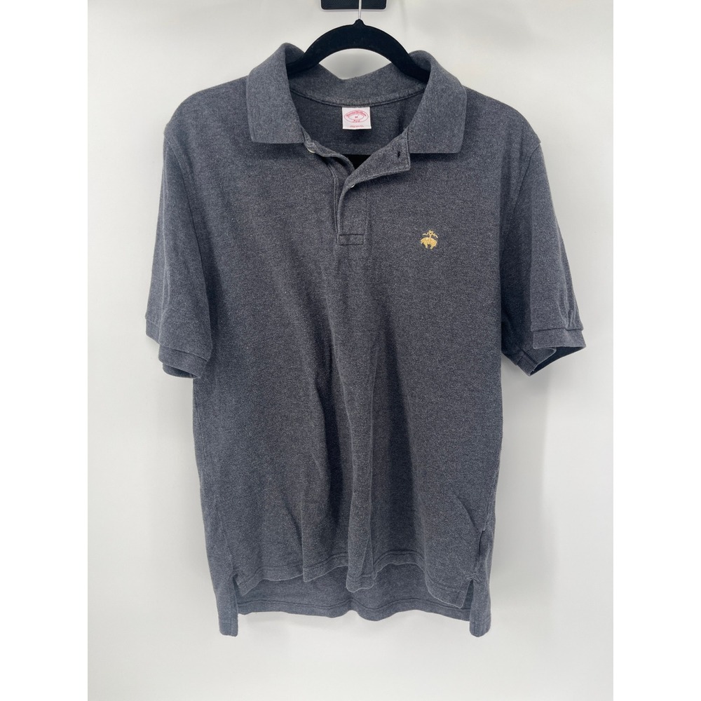 Brooks Brothers 346 Mens Gray Cotton Pique Short Sleeve Polo Original Fit M